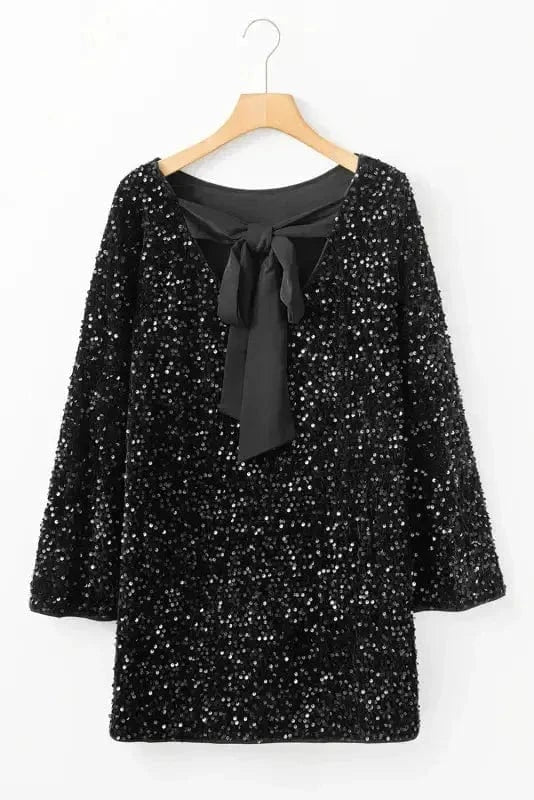 Evening Dresses Glamour Sequin Mini Dress – Knot & Cutout