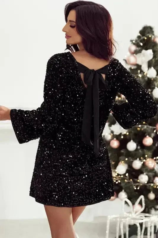 Evening Dresses Glamour Sequin Mini Dress – Knot & Cutout