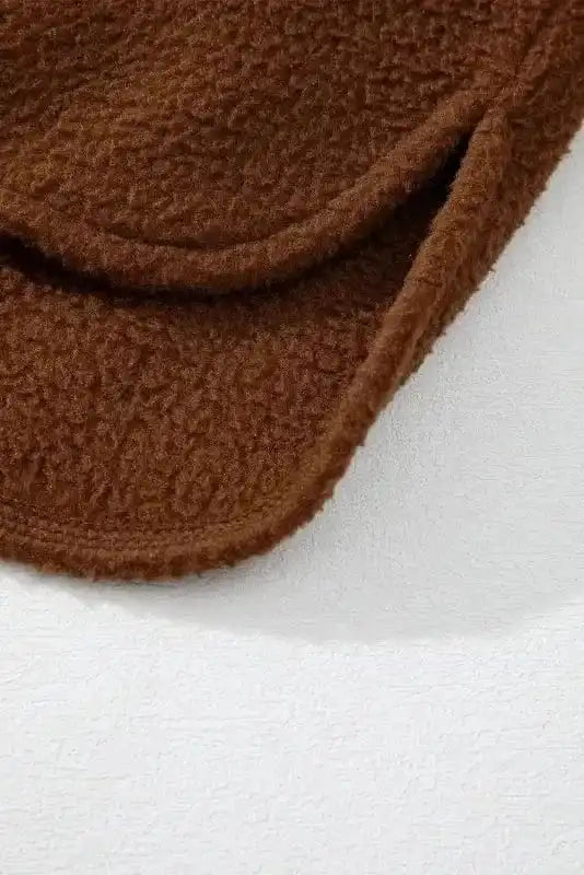 Fleece Jackets Cozy Brown Half-Zip Fleece Pullover Jacket