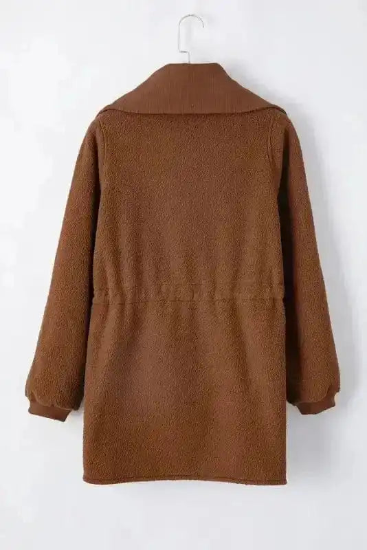 Fleece Jackets Cozy Brown Half-Zip Fleece Pullover Jacket