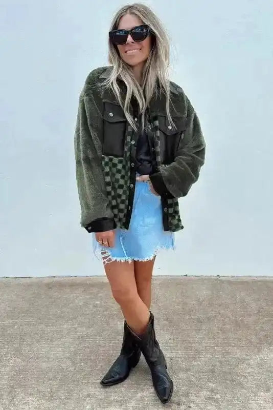 Fleece Jackets Lattice Leisure Fleece Jacket