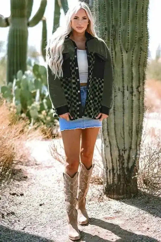 Fleece Jackets Lattice Leisure Fleece Jacket