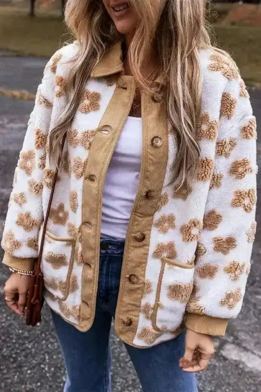 Fleece Jackets Light French Beige / S / 100%Polyester Blossom Cozy Fleece Jacket