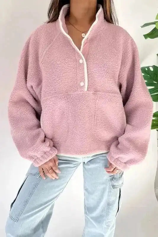 Fleece Sweatshirts CozyPlush Stand Neck Sweatshirt