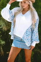 Floral Blouses Abstract Floral Batwing Blouse