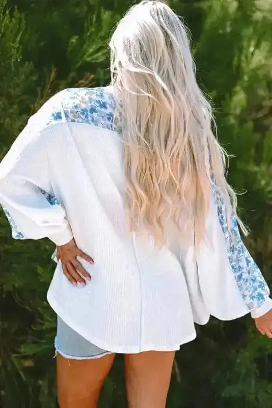 Floral Blouses Abstract Floral Batwing Blouse