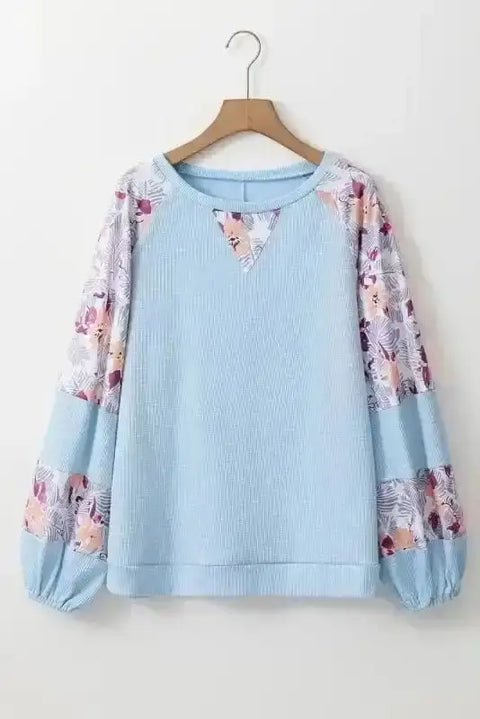 Floral Blouses Beau Blue / S / 62%Polyester+32%Cotton+6%Elastane Floral Fresco Artisan Blouse