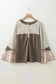 Floral Blouses Blossom Henley Top with Flared Sleeves