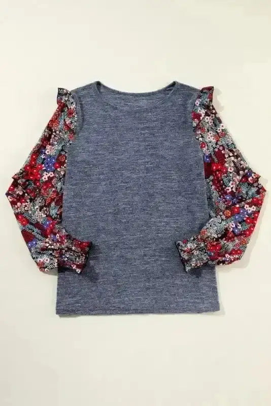 Floral Blouses Bluebell Sheer Sleeve Blouse