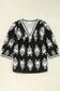 Floral Blouses Boho Chic Geometric Blouse - Black