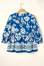 Floral Blouses Ethno-Chic Flowy Fit Blouse