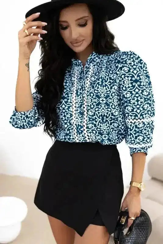 Floral Blouses Floral Cascade Comfort Shirt