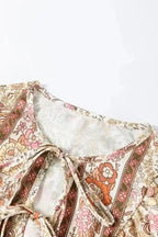 Floral Blouses Floral Elegance Tie Blouse