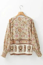 Floral Blouses Floral Elegance Tie Blouse