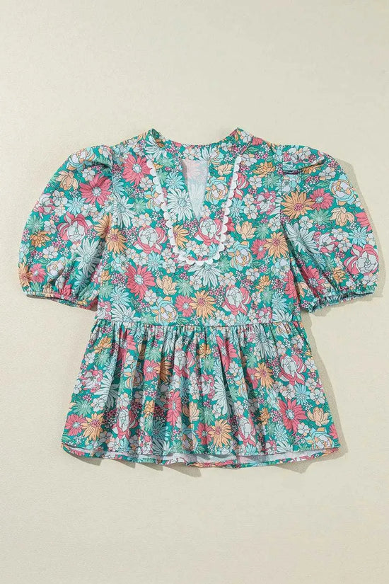 Floral Blouses Floral Fantasy Puff Blouse