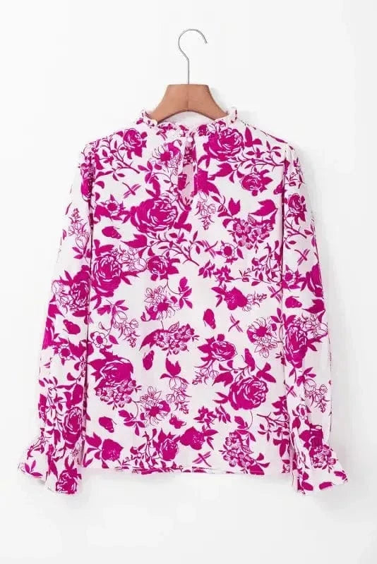 Floral Blouses Floral Finesse Keyhole-Back Blouse