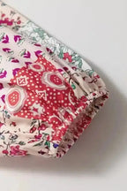 Floral Blouses Floral Fusion Tied V-Neck Blouse