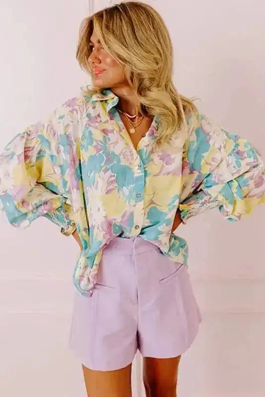 Floral Blouses Petal Delight Baggy Blouse
