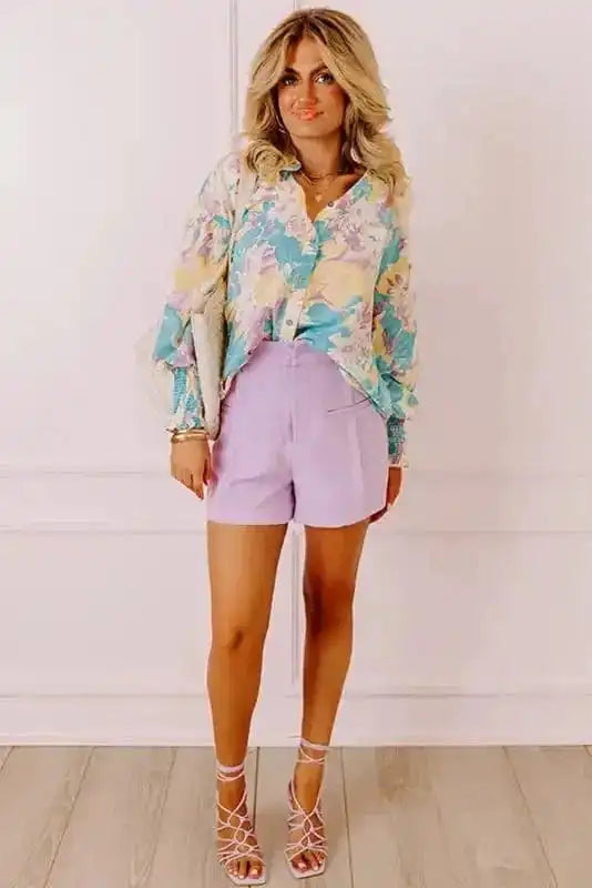 Floral Blouses Petal Delight Baggy Blouse