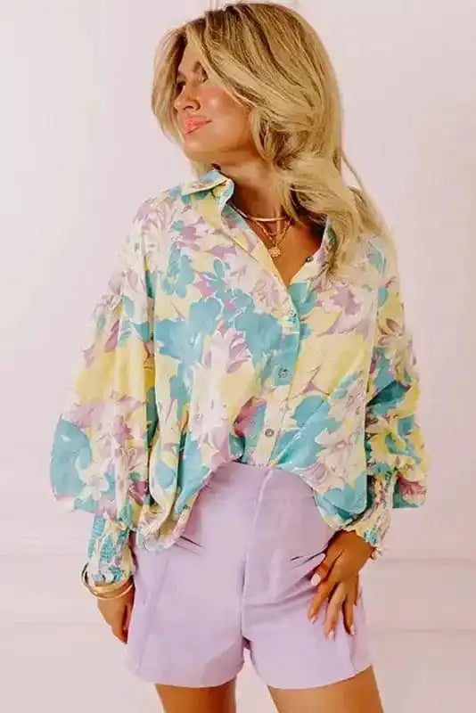 Floral Blouses Petal Delight Baggy Blouse