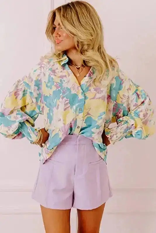 Floral Blouses Petal Delight Baggy Blouse