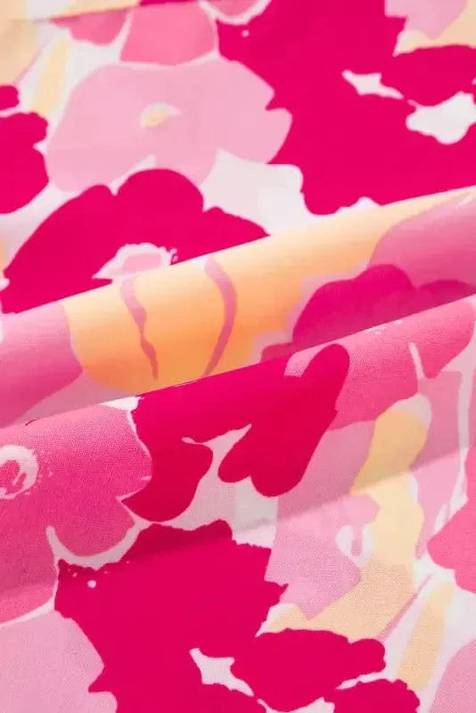 Floral Blouses Pink Blooming Floral Shirt