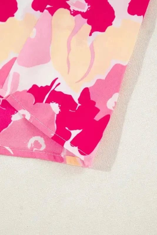 Floral Blouses Pink Blooming Floral Shirt