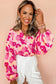 Floral Blouses Pink Blooming Floral Shirt