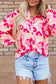 Floral Blouses Pink Blooming Floral Shirt