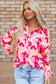 Floral Blouses Pink Blooming Floral Shirt