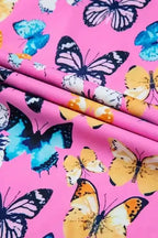 Floral Blouses Ruffled Sleeve Butterfly Blouse