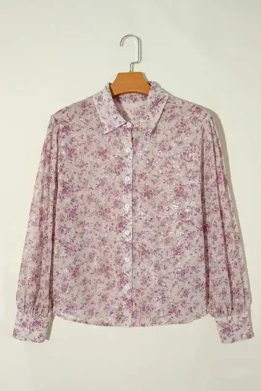 Floral Blouses Vintage Bloom Bishop Shirt