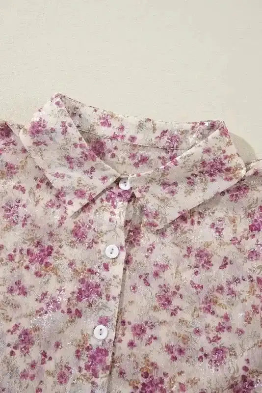 Floral Blouses Vintage Bloom Bishop Shirt