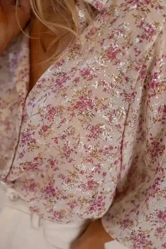 Floral Blouses Vintage Bloom Bishop Shirt