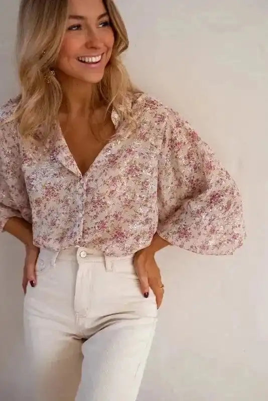 Floral Blouses Vintage Bloom Bishop Shirt