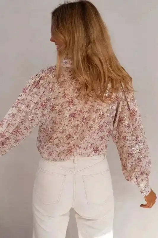 Floral Blouses Vintage Bloom Bishop Shirt