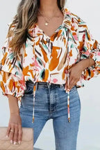 Floral Blouses Vivid Vibes Frilled Blouse
