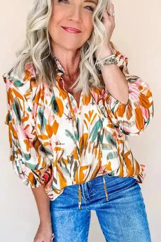 Floral Blouses Vivid Vibes Frilled Blouse