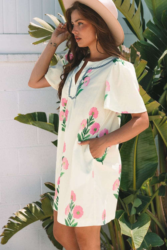 Floral Dresses Apricot Floral Summer Mini Dress