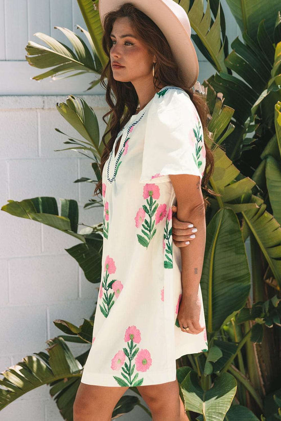 Floral Dresses Apricot Floral Summer Mini Dress