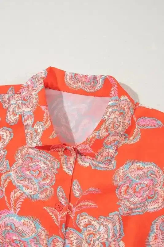 Floral Dresses Blossom Rouge Mini Shirt Dress