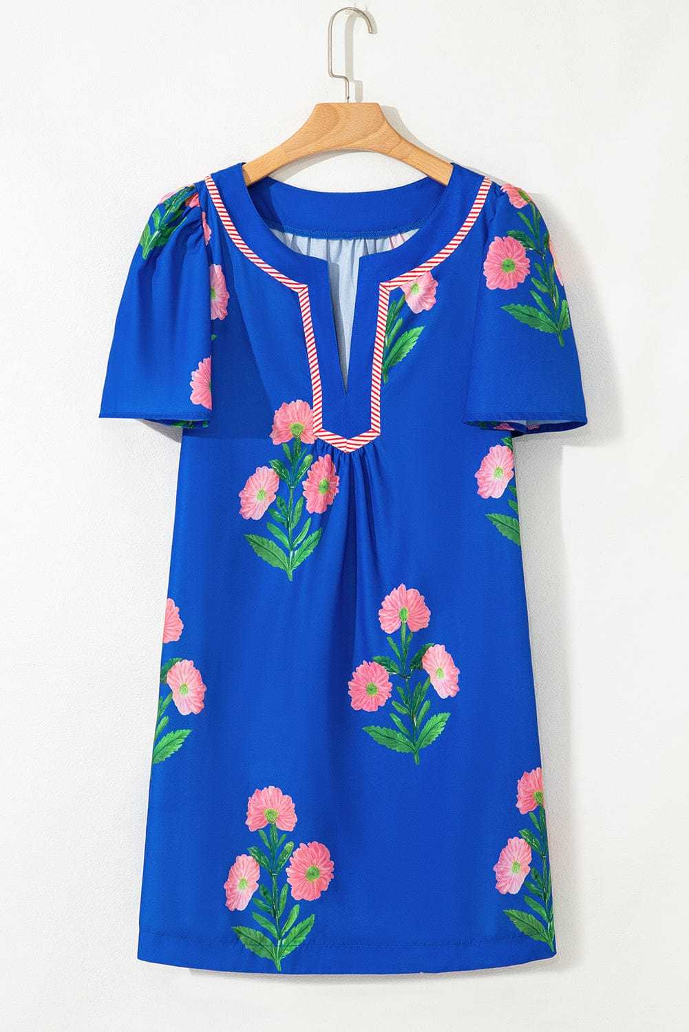 Floral Dresses Blue Floral Summer Mini Dress