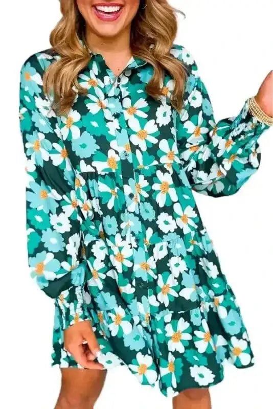 Floral Dresses Fleur Chic Frolic Shirt Dress