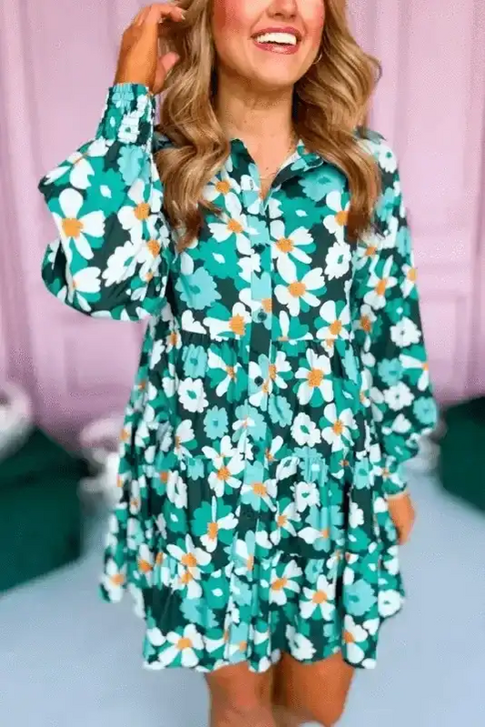 Floral Dresses Fleur Chic Frolic Shirt Dress