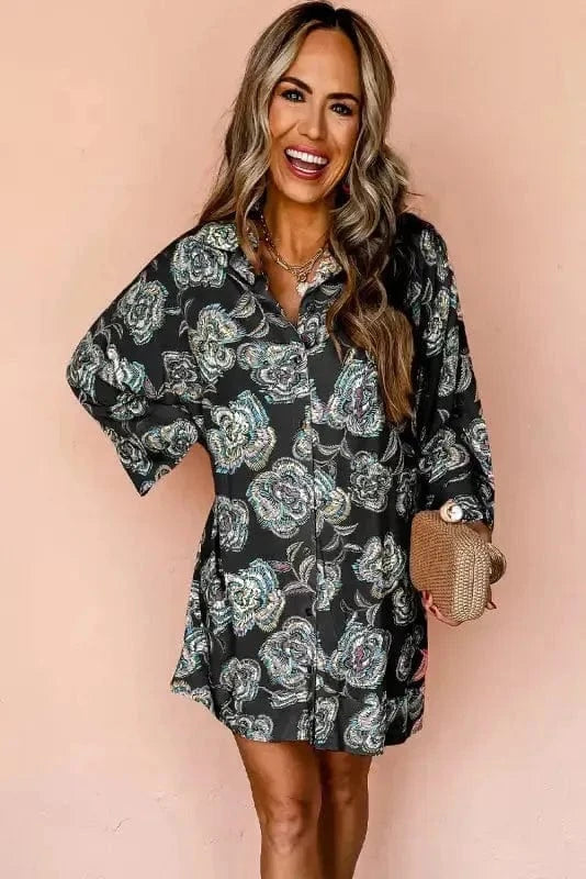 Floral Dresses Flora Fantasy Lapel Dress