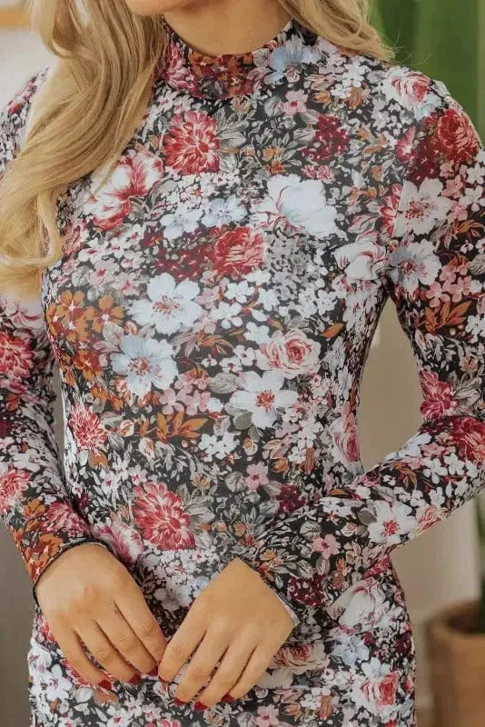 Floral Dresses Floral  Bodycon Midi Dress