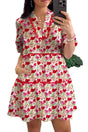 Floral Dresses Red / S / 100%Polyester Boho Bloom Tiered Dress