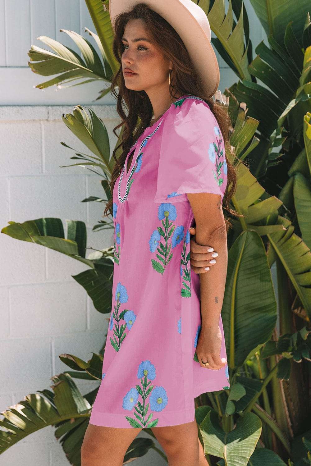 Floral Dresses Rose Floral Summer Mini Dress