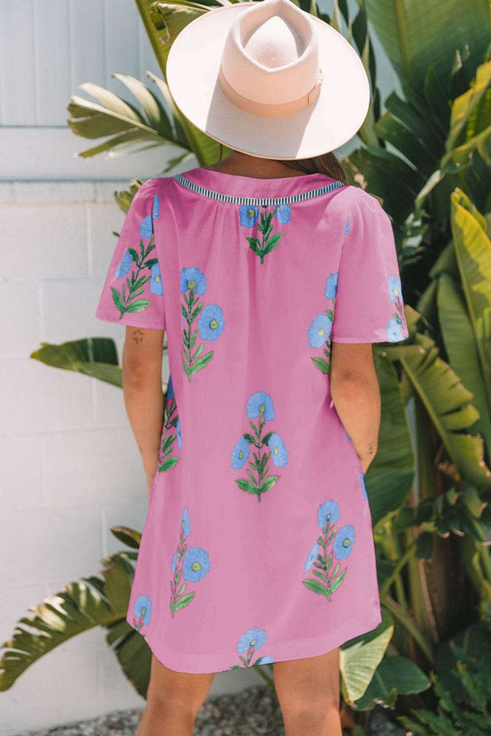 Floral Dresses Rose Floral Summer Mini Dress