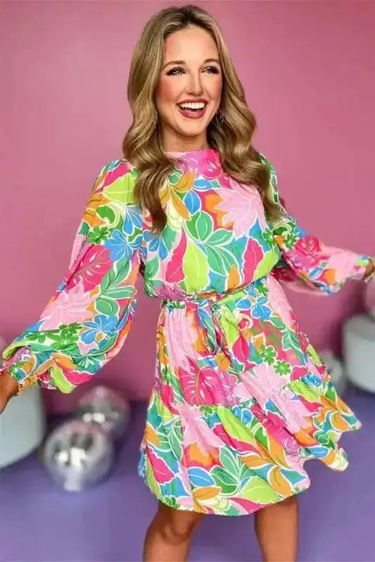Floral Dresses Verdant Vogue Botanical Mini Dress